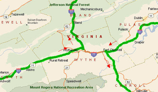 Click here for map of Midpoint of Asheville Route