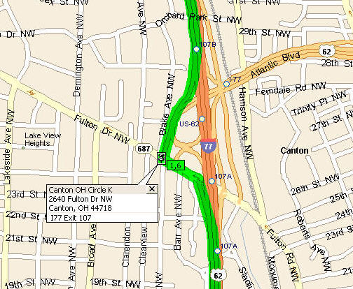 Map of Canton Start/Finish