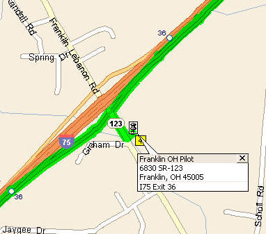 Map of Mandatory Franklin OH Stop