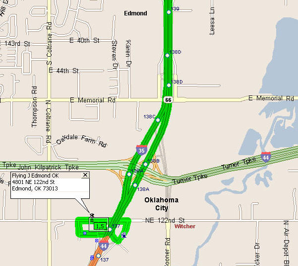 Map of Edmond Start/Finish