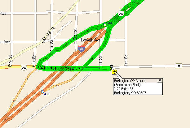 Map of Mandatory Burlington CO Stop
