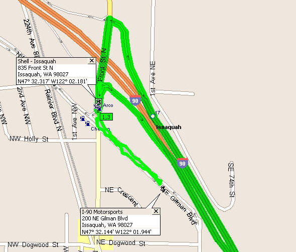 Click here for map of Issaquah Start