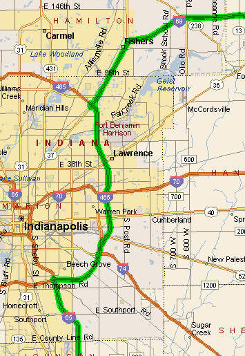 Map of Mandatory Indianapolis Stop