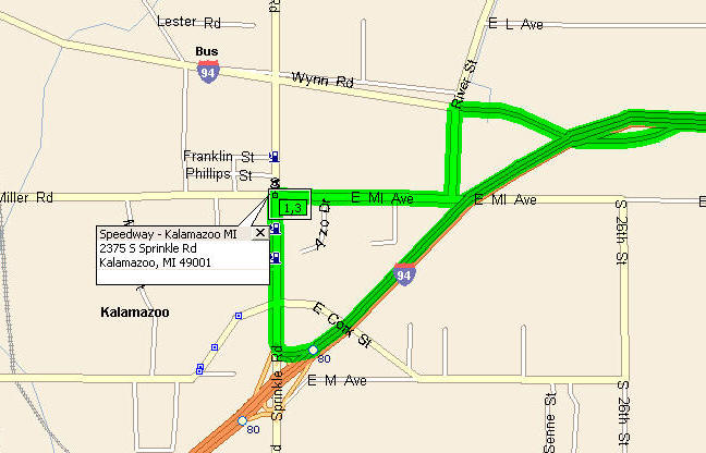 Map of Kalamazoo Start/Finish