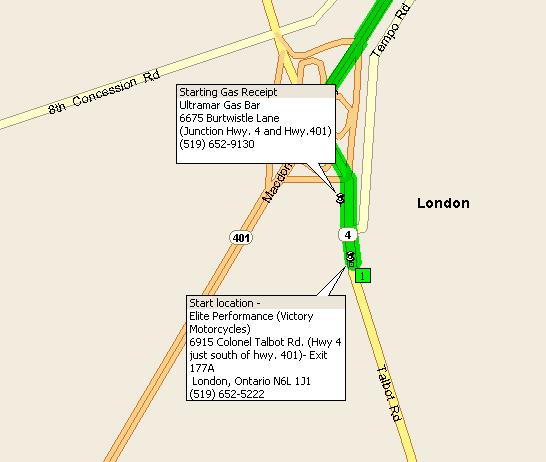 Click here for map of London Start