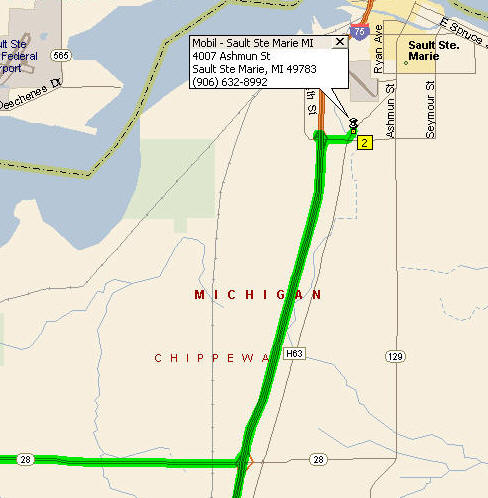 Route to/from Sault Saint Marie Mandatory Stop