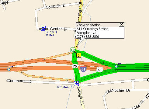 Map of Abingdon Mandatory Stop