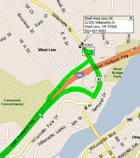 Map of Portland Start/Finish