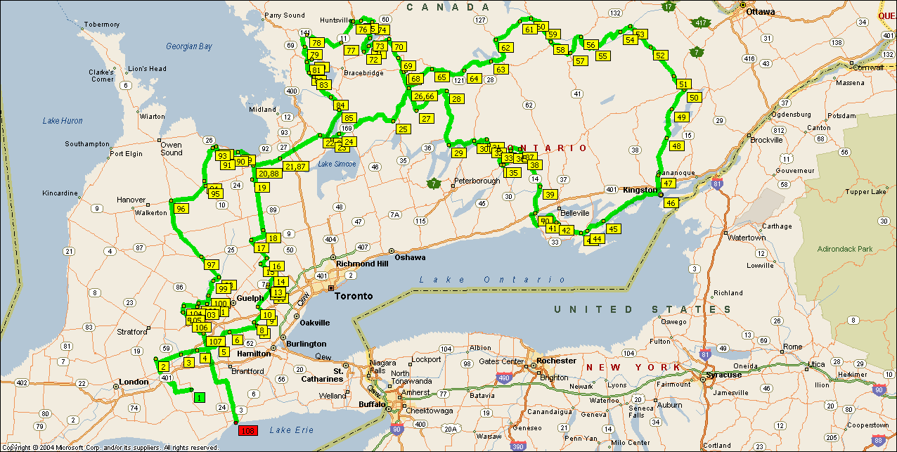 The 2006 tour started with a reception at Neil's house in Norwich, Ontario, CANADA on Sunday, July 9, 2006. 
	It was a five day journey through Ontario including Minden, Kingston, Collingwood and Port Dover.